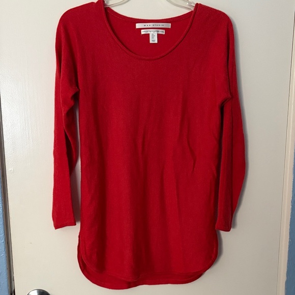 Max Studio Sweaters - Max Studio 100% extrafine merino wool Long Sleeve Tunic Burned Red Sweater
